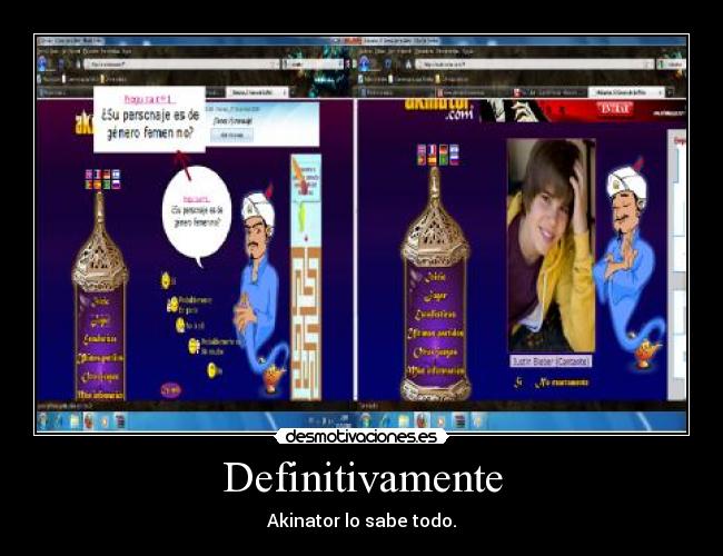 Definitivamente - Akinator lo sabe todo.