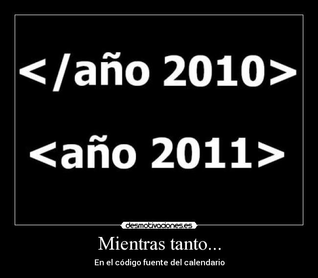 Mientras tanto... - En el código fuente del calendario