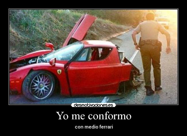 carteles ferrari coches rojo policia desmotivaciones