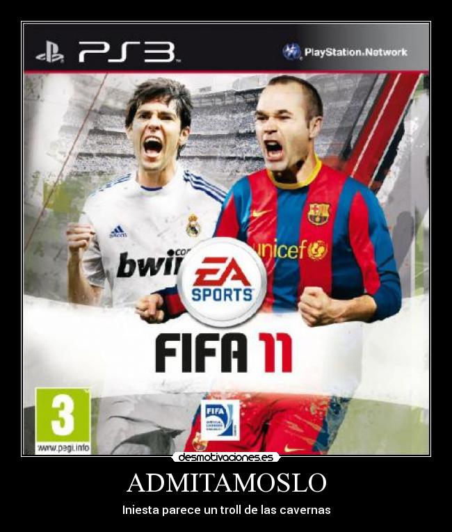 carteles iniesta troll fifa futbol ps3 videojuegos desmotivaciones