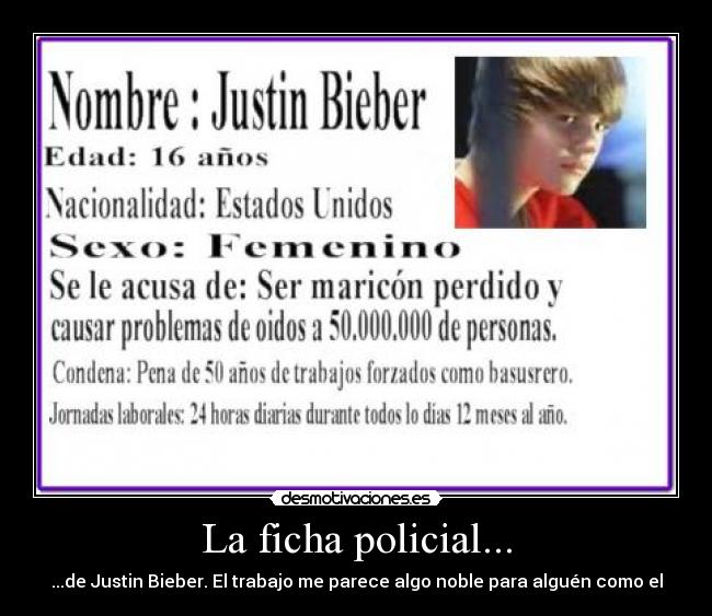 La ficha policial... -