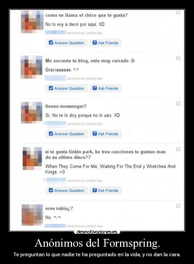 Anónimos del Formspring. -