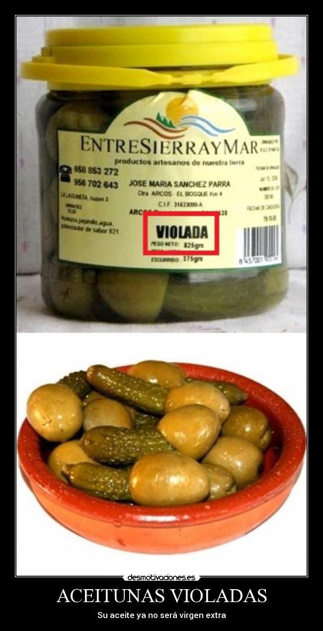 carteles aceitunas violadas virgen desmotivaciones