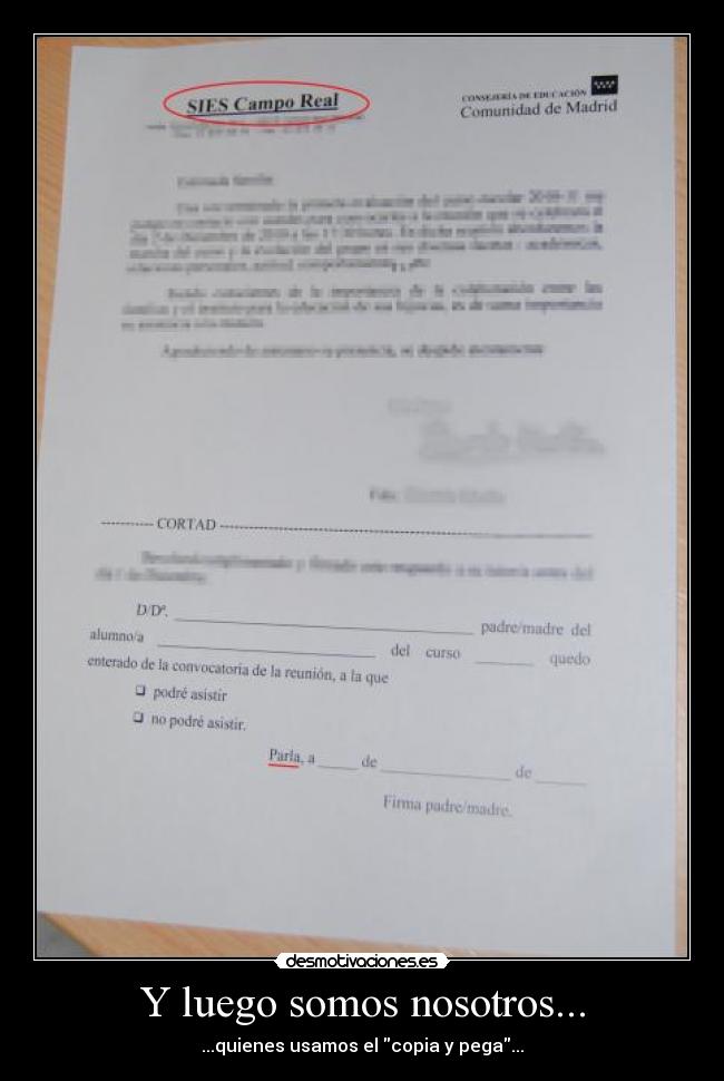 Y luego somos nosotros... - ...quienes usamos el copia y pega...