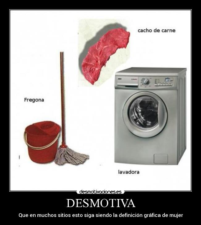 carteles sanceporro desmotiva mujer fregona lavadora cacho carne desmotivaciones