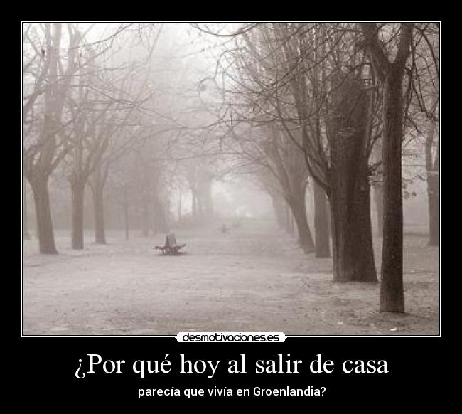 ¿Por qué hoy al salir de casa - parecía que vivía en Groenlandia?