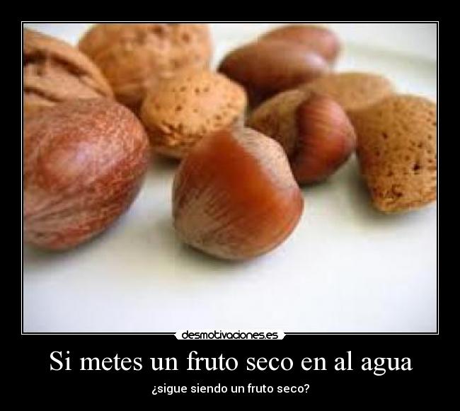 Si metes un fruto seco en al agua -