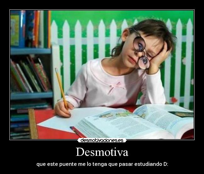 Desmotiva - que este puente me lo tenga que pasar estudiando D: