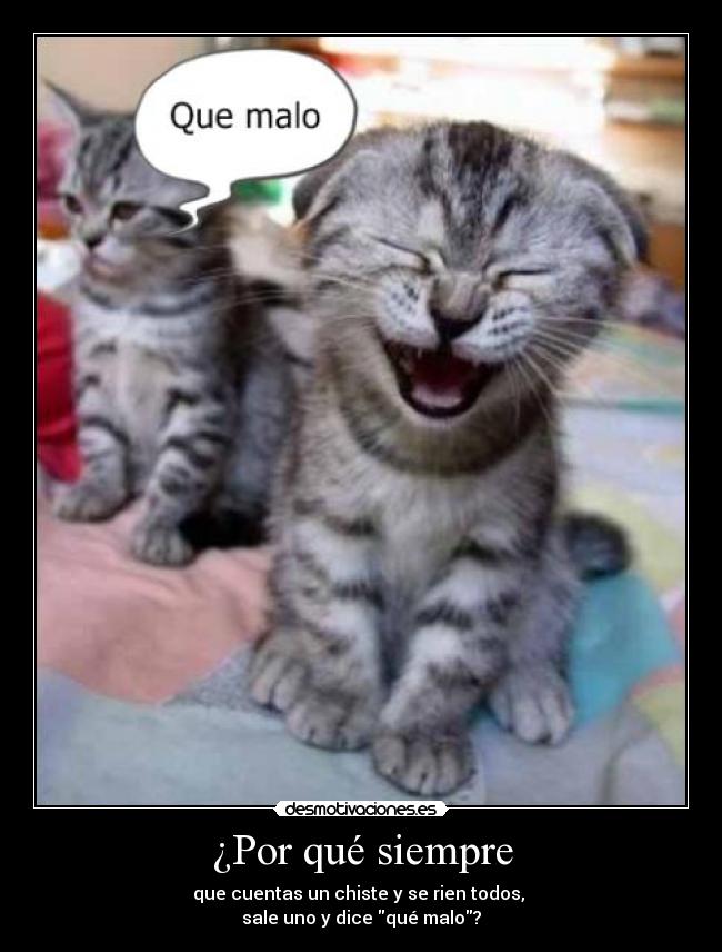 ¿Por qué siempre - que cuentas un chiste y se rien todos,
sale uno y dice qué malo?