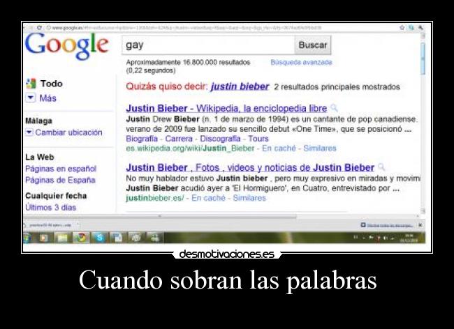 Cuando sobran las palabras -