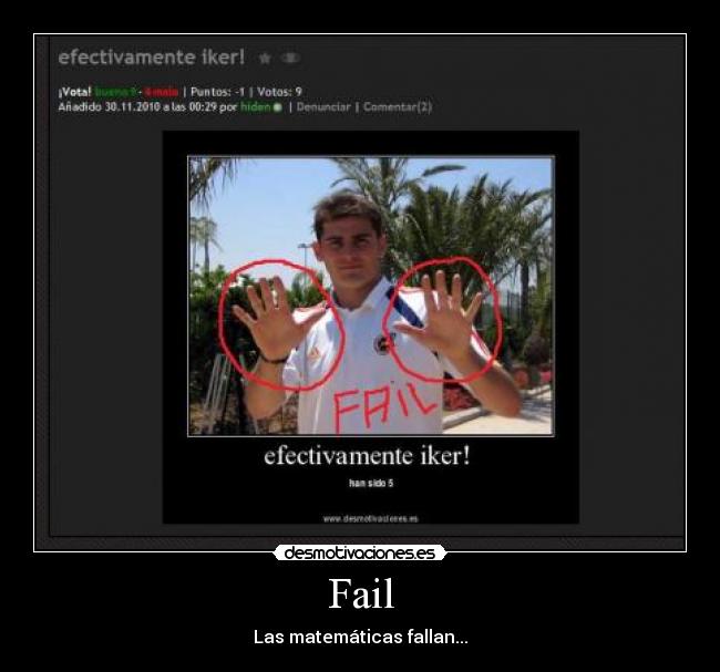 Fail - Las matemáticas fallan...