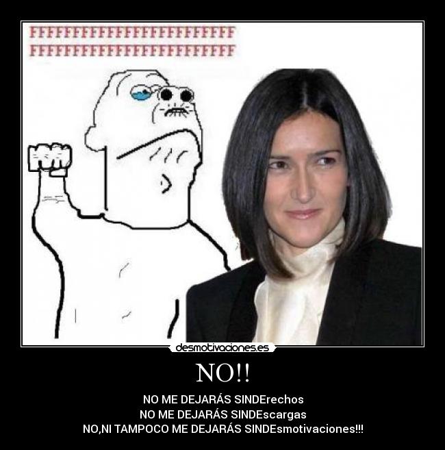 NO!! - NO ME DEJARÁS SINDErechos
NO ME DEJARÁS SINDEscargas
NO,NI TAMPOCO ME DEJARÁS SINDEsmotivaciones!!!