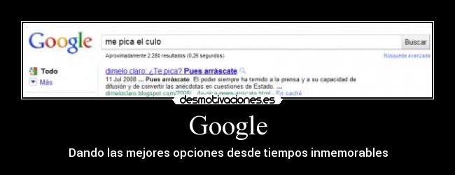 Google - Dando las mejores opciones desde tiempos inmemorables