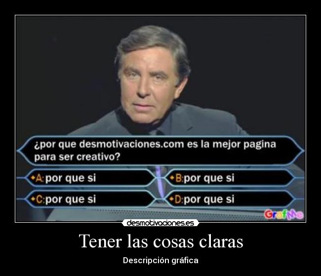 Tener las cosas claras - Descripción gráfica