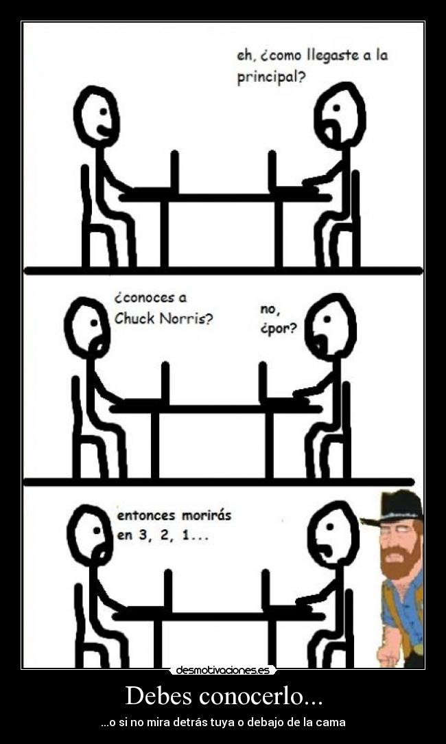 Debes conocerlo... - ...o si no mira detrás tuya o debajo de la cama