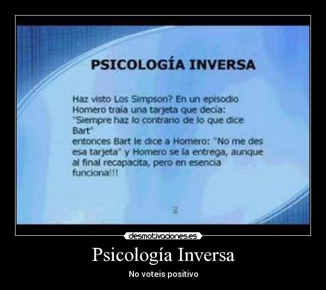 Psicología Inversa -