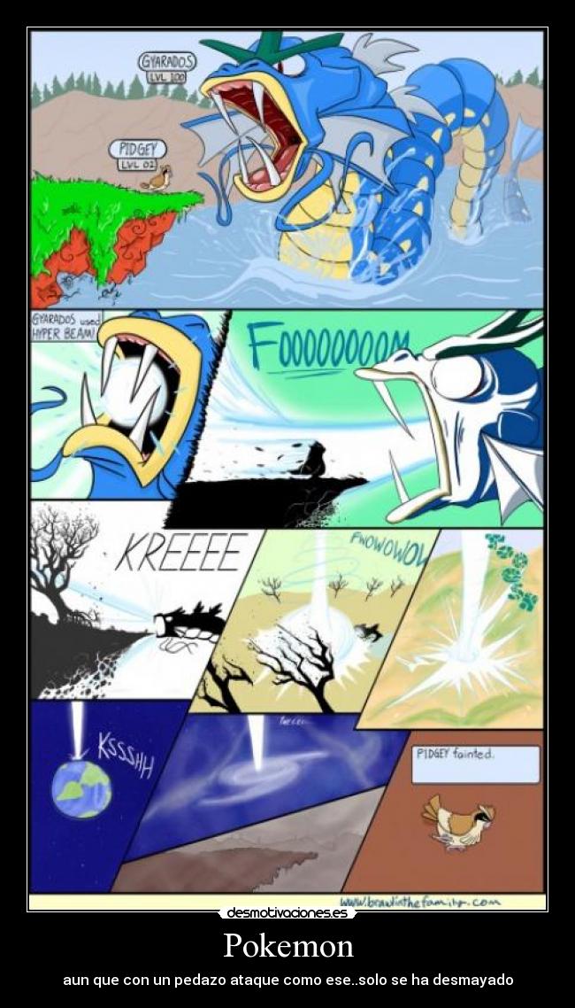 Pokemon - aun que con un pedazo ataque como ese..solo se ha desmayado