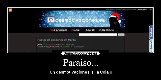 Paraíso... - Un desmotivaciones, si la Cola ¡¡
