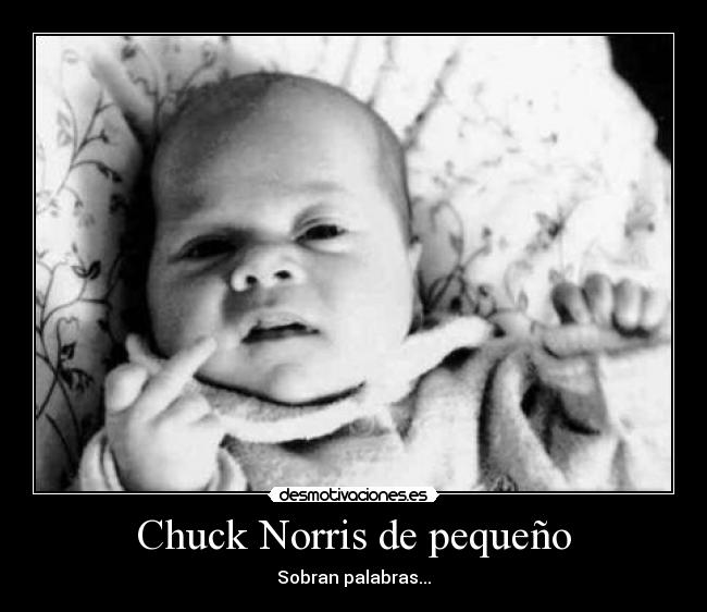 carteles chuck norris pequeno sobran palabras desmotivaciones