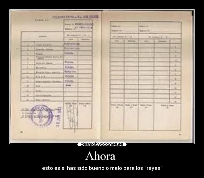 Ahora  - esto es si has sido bueno o malo para los reyes