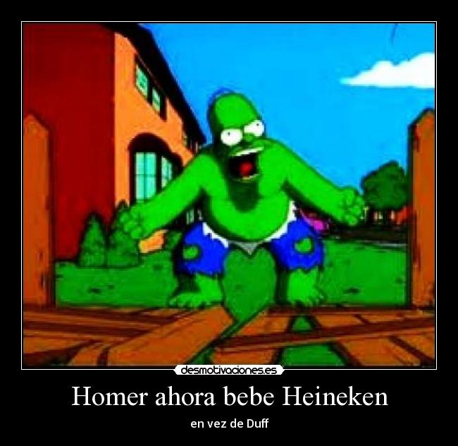Homer ahora bebe Heineken - en vez de Duff