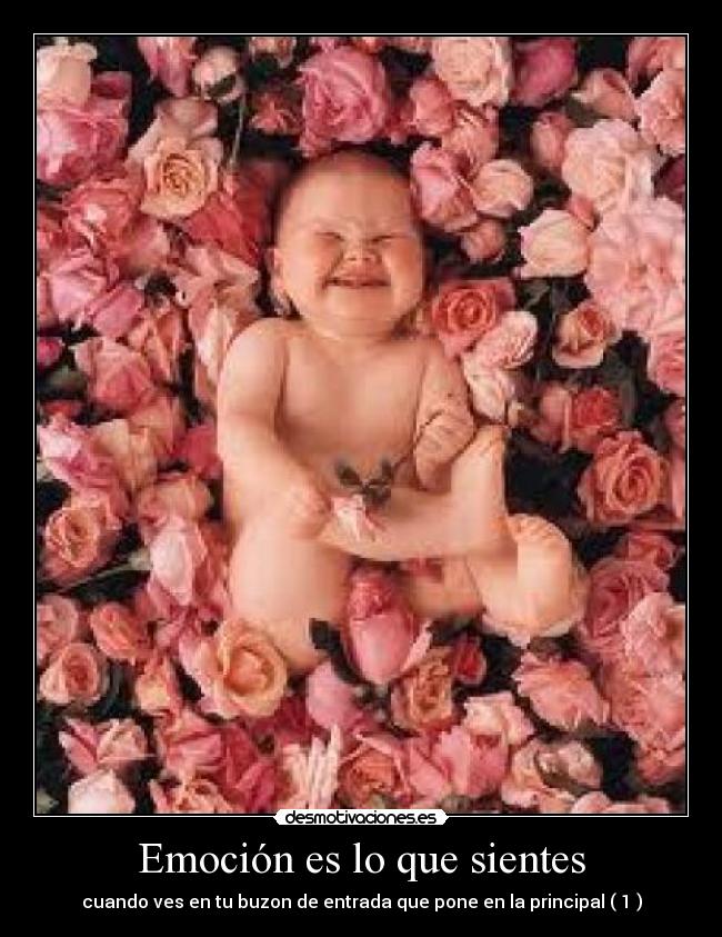 Emoción es lo que sientes - cuando ves en tu buzon de entrada que pone en la principal ( 1 )
