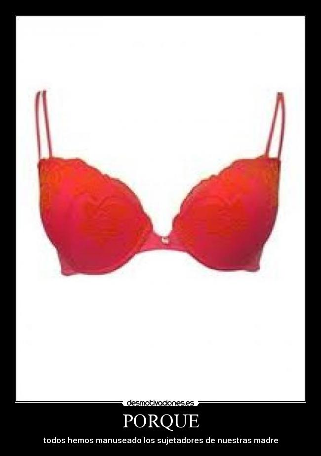 PORQUE - todos hemos manuseado los sujetadores de nuestras madre