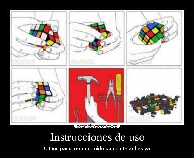 Instrucciones de uso - Ultimo paso: reconstruirlo con cinta adhesiva