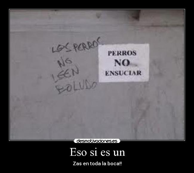 Eso si es un - Zas en toda la boca!!