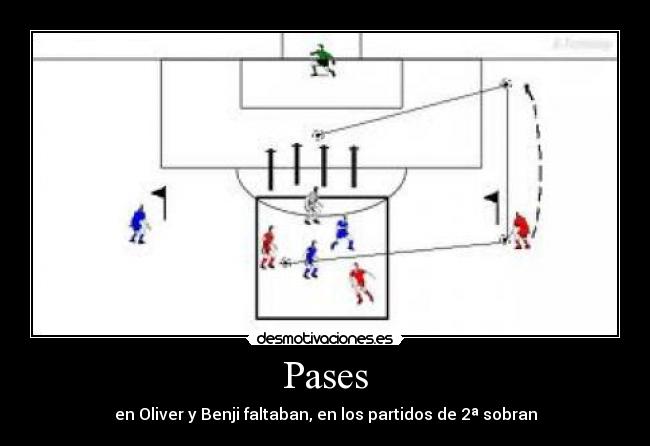 Pases - en Oliver y Benji faltaban, en los partidos de 2ª sobran