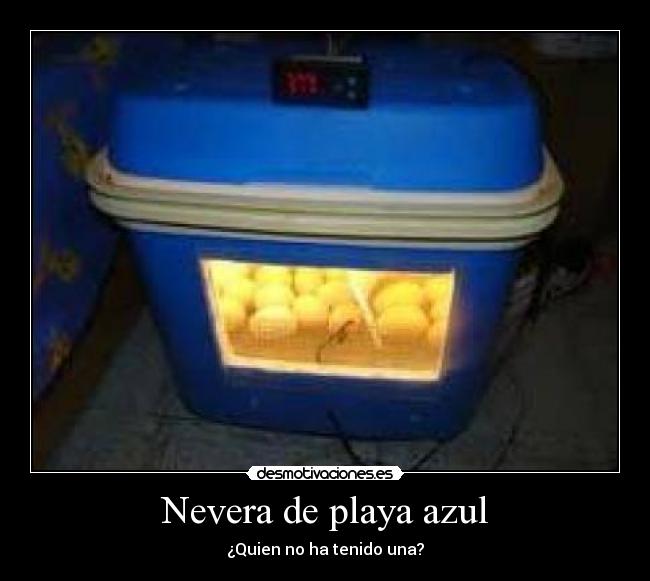Nevera de playa azul - ¿Quien no ha tenido una?