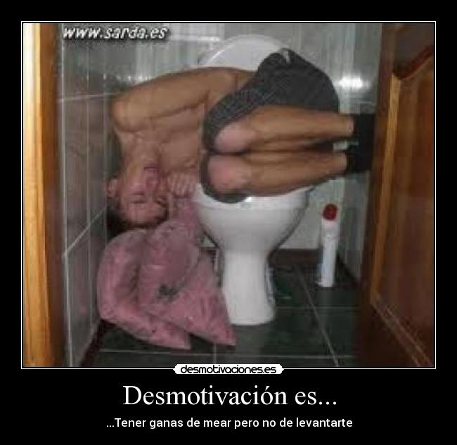 Desmotivación es... - ...Tener ganas de mear pero no de levantarte