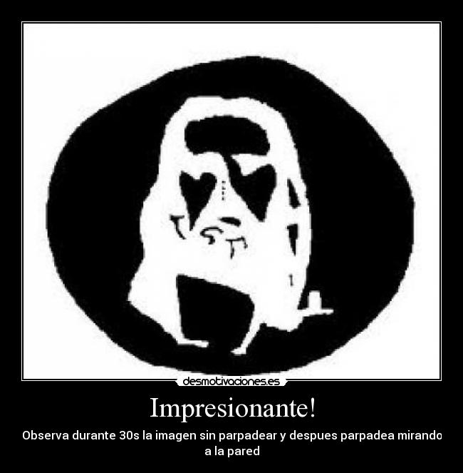 Impresionante! - Observa durante 30s la imagen sin parpadear y despues parpadea mirando
a la pared