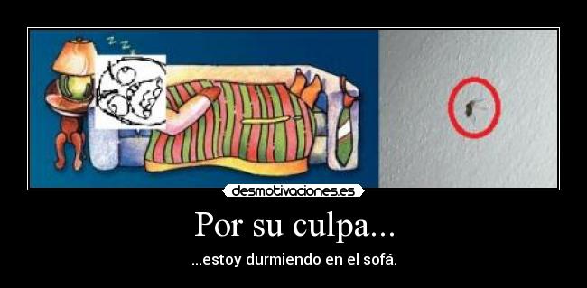 Por su culpa... - ...estoy durmiendo en el sofá.