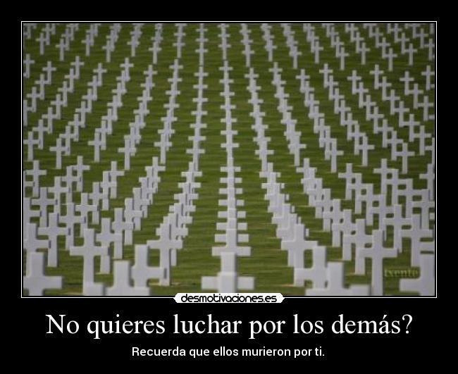 No quieres luchar por los demás? - 