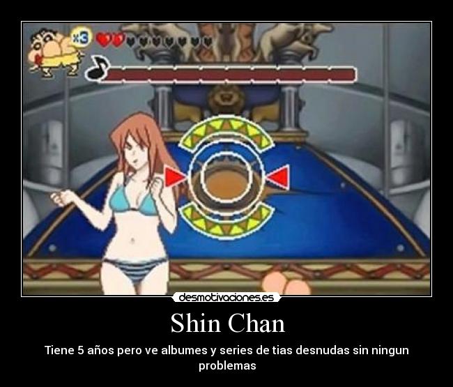Shin Chan - Tiene 5 años pero ve albumes y series de tias desnudas sin ningun problemas