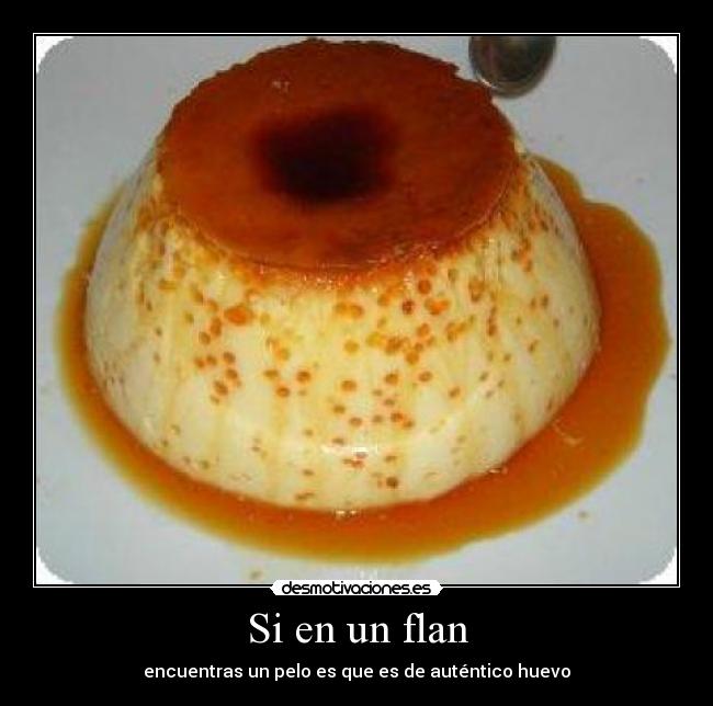 Si en un flan - encuentras un pelo es que es de auténtico huevo