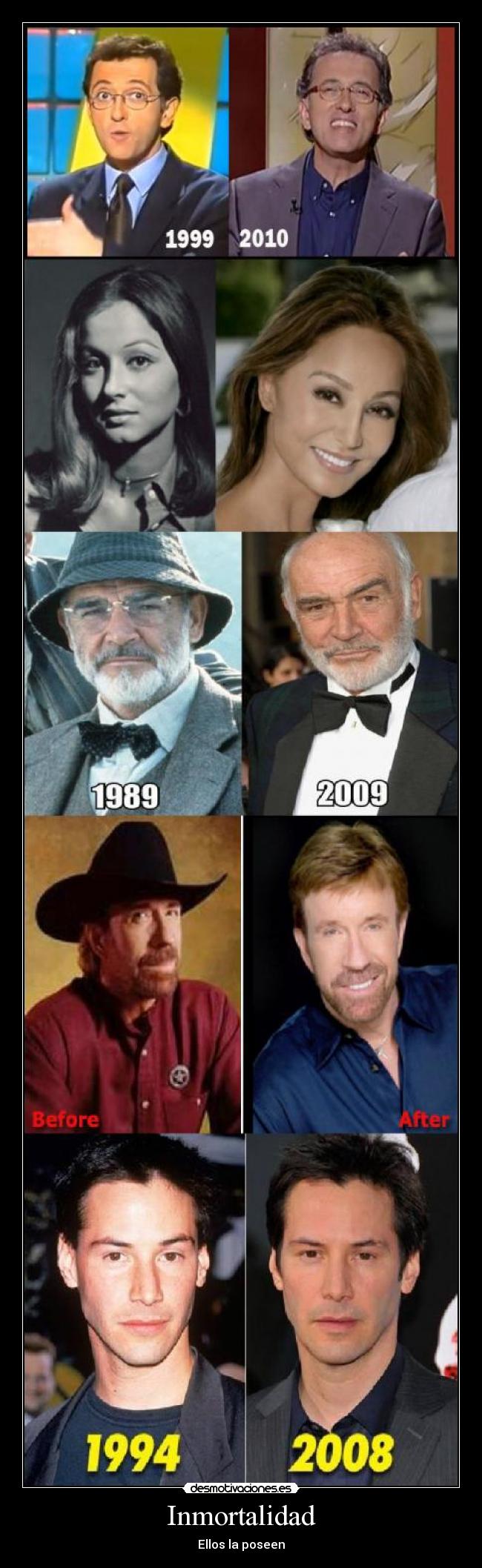 carteles chuck norris isabel preysler keanu reeves jordi hurtado sean connery inmortales inmortalidad desmotivaciones