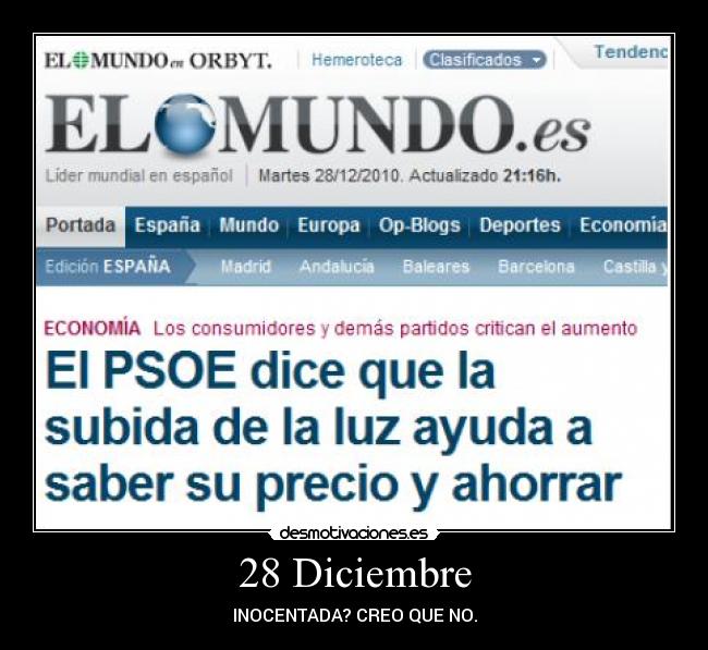 28 Diciembre - INOCENTADA? CREO QUE NO.