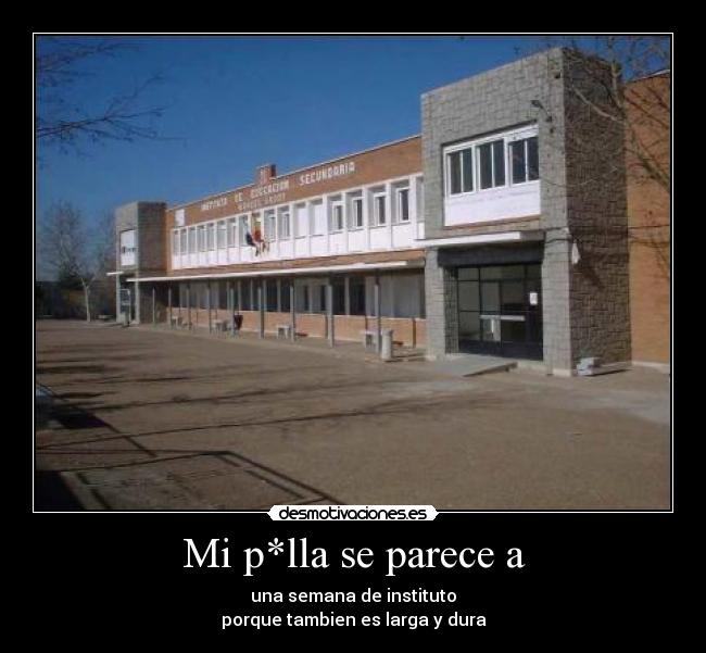Mi p*lla se parece a - una semana de instituto
porque tambien es larga y dura