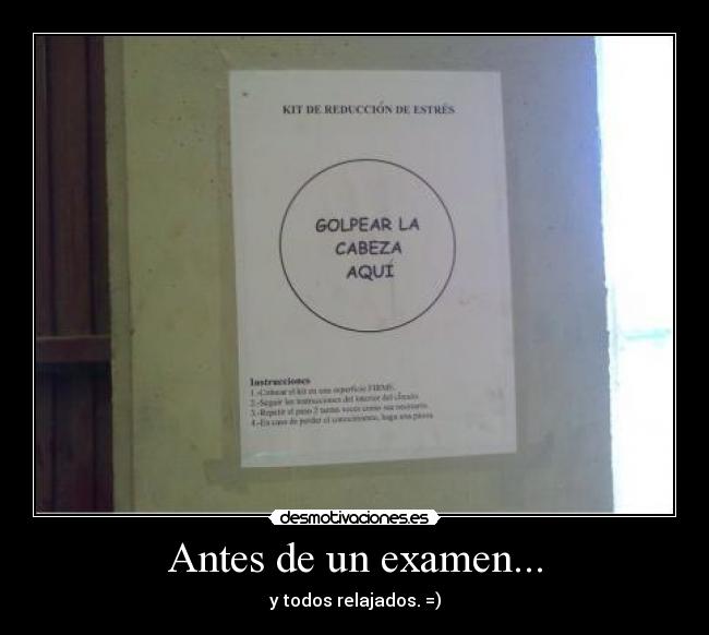 Antes de un examen... -