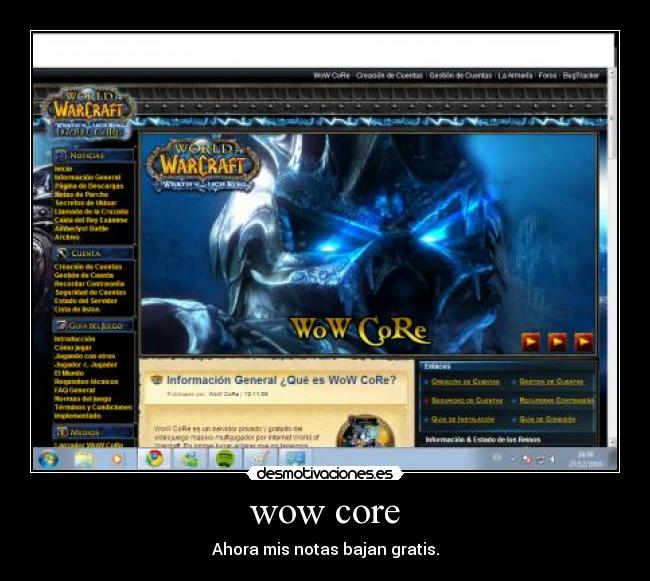 wow core - Ahora mis notas bajan gratis.