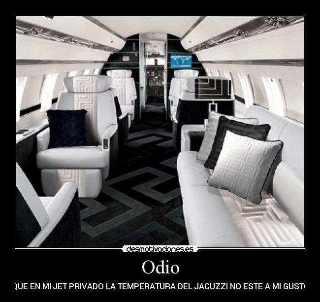 Odio - QUE EN MI JET PRIVADO LA TEMPERATURA DEL JACUZZI NO ESTE A MI GUSTO