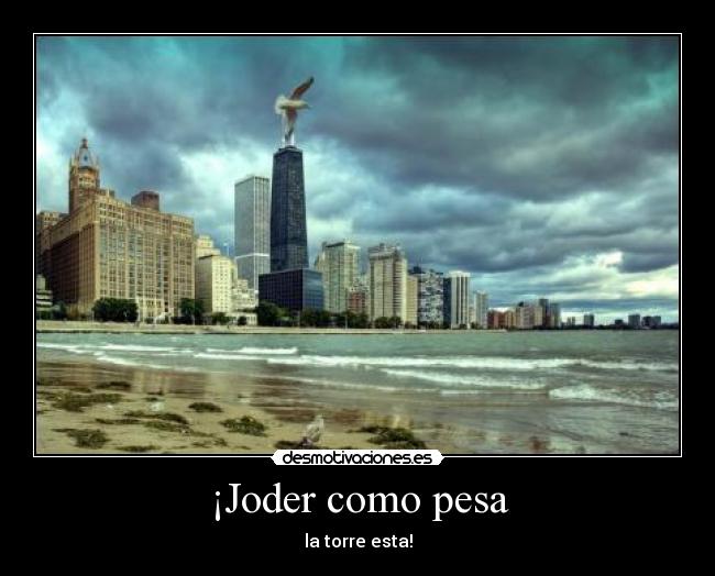 ¡Joder como pesa - la torre esta!