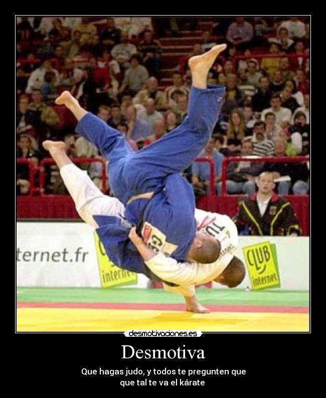 Desmotiva - Que hagas judo, y todos te pregunten que
que tal te va el kárate
