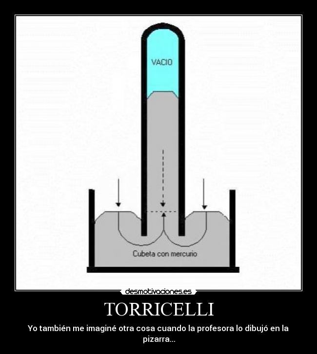 TORRICELLI - Yo también me imaginé otra cosa cuando la profesora lo dibujó en la pizarra...