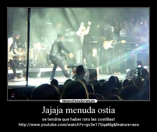 Jajaja menuda ostia - se tendría que haber roto las costillas!:
http://www.youtube.com/watch?v=gv3e17GqaMg&feature=aso