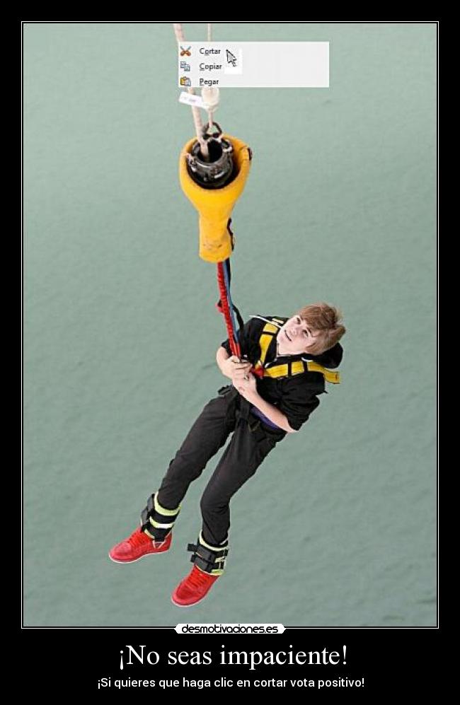 carteles justin bieber tirolina caida hostia cortar positivo desmotivaciones