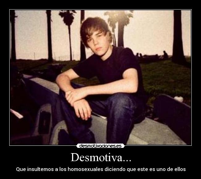 Desmotiva... - Que insultemos a los homosexuales diciendo que este es uno de ellos