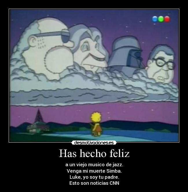 carteles simba luke jazz lisa los simpson cnn desmotivaciones